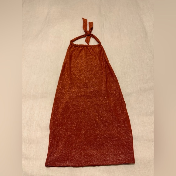 Neena Swim Backless Mini Dress - Rust Orange - Picture 2 of 6